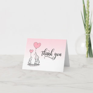 TACK Baby Shower Elephant Girl Rosa   BLANK Kort
