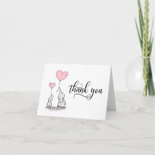 TACK Baby Shower Elephant Girl Rosa   BLANK Kort