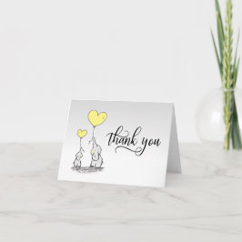 TACK Baby Shower Elephant GULT Grått | BLANK