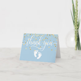 TACK Baby Shower Fewer Blue Guld BOY | BLANK Kort