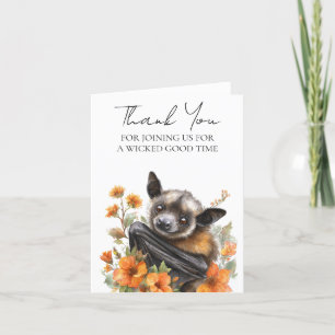 Tack, Baby Shower Fladdermus Halloween Tack Kort