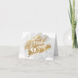TACK Baby Shower Grått Guld Neutralt Watercolor 