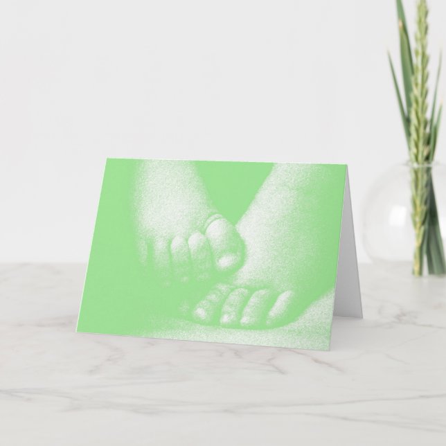 Tack Baby Shower - Grönt Kort (Framsida)