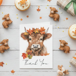 Tack Baby Shower Highland Cow Halloween Kort