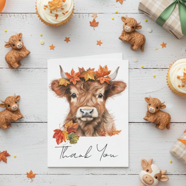 Tack Baby Shower Highland Cow Halloween Kort (Skapare uppladdad)