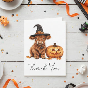 Tack Baby Shower Highland Cow Halloween Kort