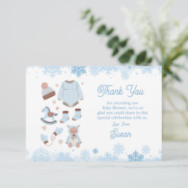 Tack Baby Shower Kall utanför Snö Blue Boy Kort