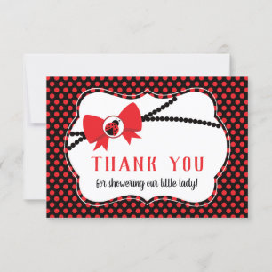 Tack, Baby Shower, Ladybug Tack Kort