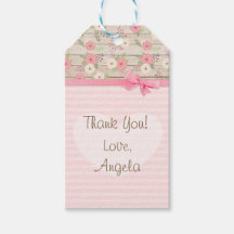 Tack Baby Shower Rosa Flowers Gift Märkre