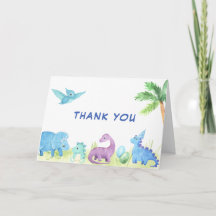 Tack Baby Shower Söt Dinosaurkort