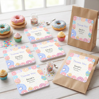 Tack Baby Sprinkle Ledig Baby Shower Fyrkantigt Klistermärke