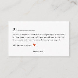 Tack! Babyskor för hösten Nalle Tilläggskort