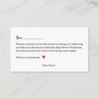 Tack! Babyskor för hösten Nalle Tilläggskort