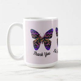 Tack Babyvvakt Bright Butterfly-avskrivning Kaffemugg