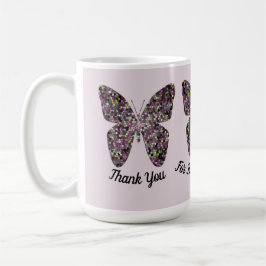 Tack Babyvvakt Mosaic Butterfly-uppskattning Kaffemugg