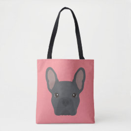Täck-bag för Cute Blue Fransk Bulldog Tygkasse