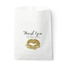 Tack Bag guld Glitter Läppar