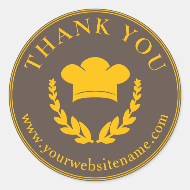 Tack Bakery Label-etikett Runt Klistermärke (Framsida)