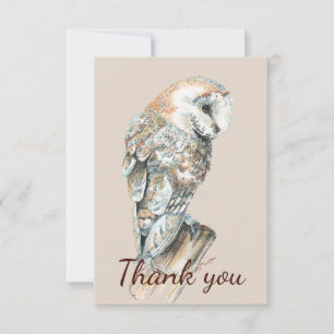 Tack Barn Uggla Birds & Animal Art Kort