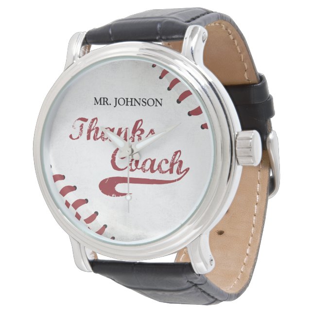 Tack Baseball Coach Large Grunge Baseball Armbandsur (Vinklad)