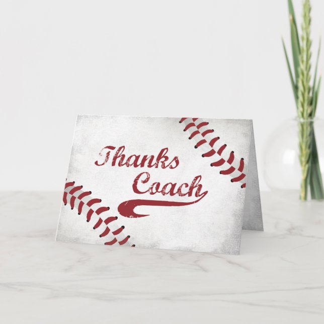 Tack Baseball Coach Large Grunge Baseball Kort (Framsida)