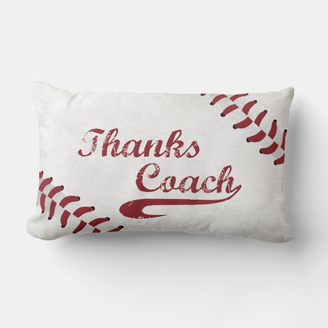 Tack Baseball Coach Large Grunge Baseball Lumbarkudde (Framsida)