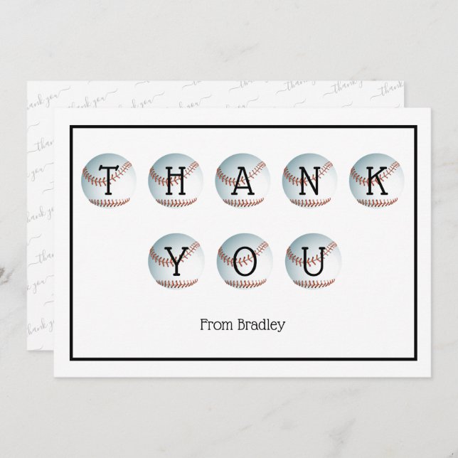 Tack Baseboll Anpassad Personlig (Fram/baksida)