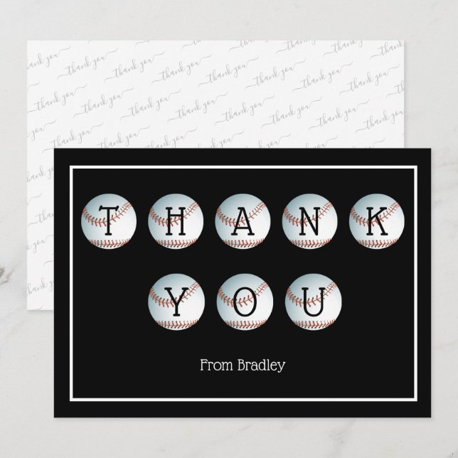 Tack Baseboll Anpassad Personlig Kort (Fram/baksida)