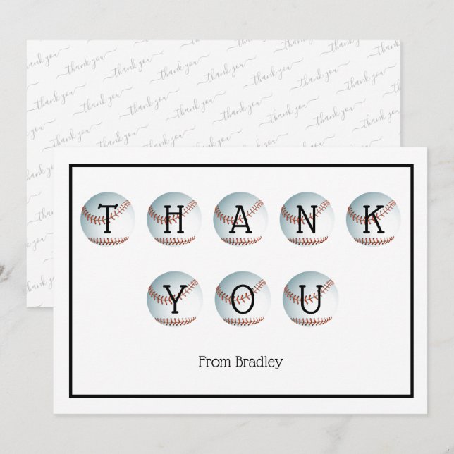 Tack Baseboll Anpassad Personlig Kort (Fram/baksida)