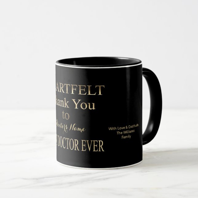 Tack Bästa Doktor någonsin-typografi Mugg (Framsida höger)