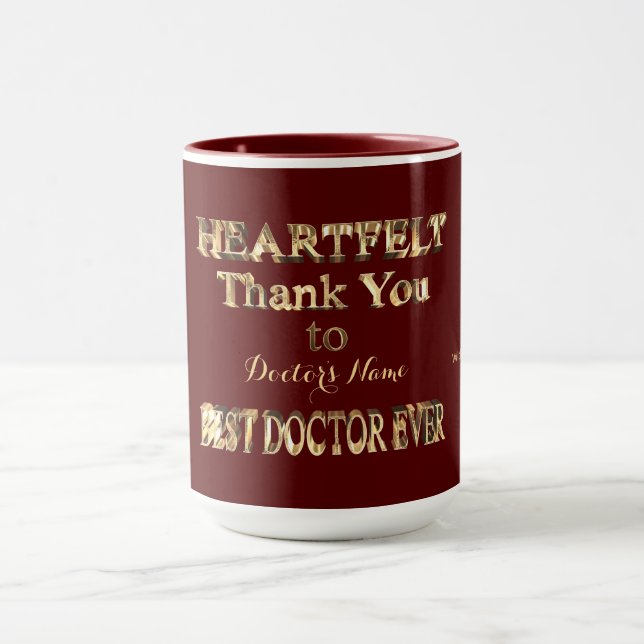 Tack Bästa Doktor någonsin-typografi Mugg (Center)