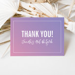 TACK BAT MITZVAH gradient för modern rosa vid lila<br><div class="desc">by kat masard >> https://linktr.ee/simplysweetpaperie <<< A simple, snyggt way to say you to you gäst's to be Näring your event. Om du konfigurerar som mall kan du enkelt lägga till egna detaljer eller slått anpassningsknappen och lägga till eller ändra text, typsnitt, storlekar osv. TIP: 1. Om du vill ändra/flytta...</div>