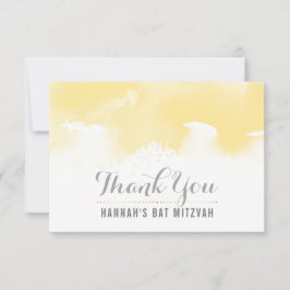 TACK BAT MITZVAH, modern gult vattenfärg