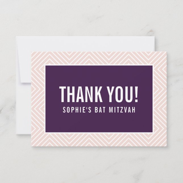 TACK BAT MITZVAH, modern kant-äggplanta  (Framsida)