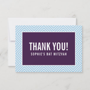 TACK BAT MITZVAH, modern kant-äggplantblått Kort