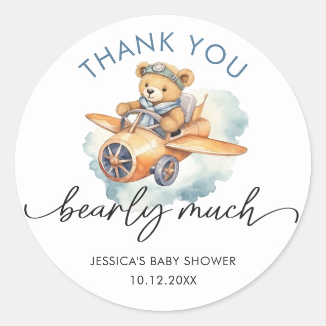 Tack Beary Cute Baby Runt Klistermärke (Framsida)