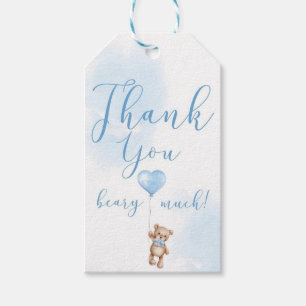 Tack Beary Mycket Baby Shower hängare Märkre Presentetikett