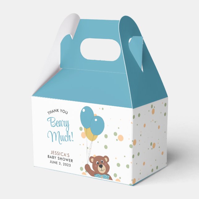 Tack Beary Mycket Cute Blue Bear Unge Pojke Presentaskar (Framsidan Sidan)