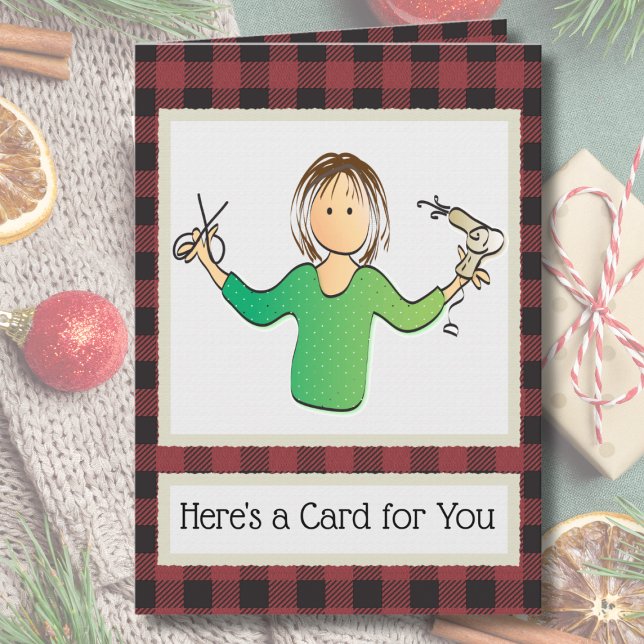 Tack Beautician Hairstylist för hennes jul Kort (Skapare uppladdad)