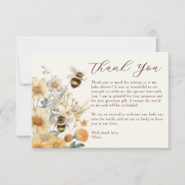 Tack Bee Wildblommes Blommigt Baby Shower