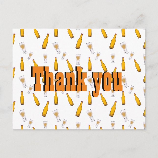 Tack, Beer party, vykort (Framsida)
