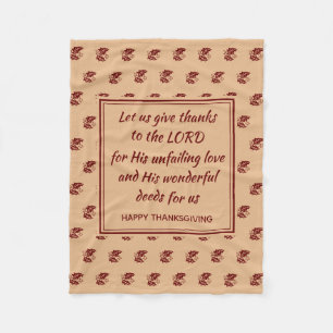 Tack BEIGE för HAPPY THANKSGIVING Låt oss Ge Fleecefilt