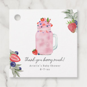 Tack Berry Mycket Fruit Smoothie Baby Shower Gåvor Etiketter
