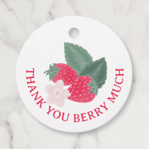 Tack Berry Mycket Gift Märkre - Red Strawberry Gåvor Etiketter