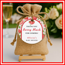 Tack Berry Mycket Strawberry Baby Shower Gåvor Etiketter