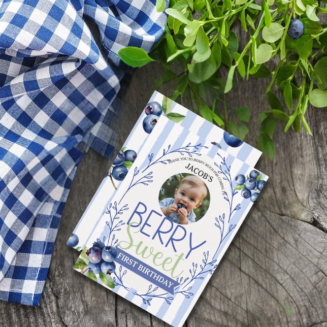 Tack BERRY SWEET-kort (Thanks BERRY SWEET Flat Thank You Card)