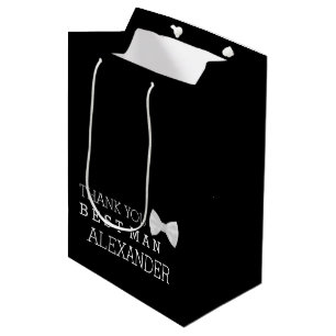 Tack Best Man med vit bow Tie Personalize
