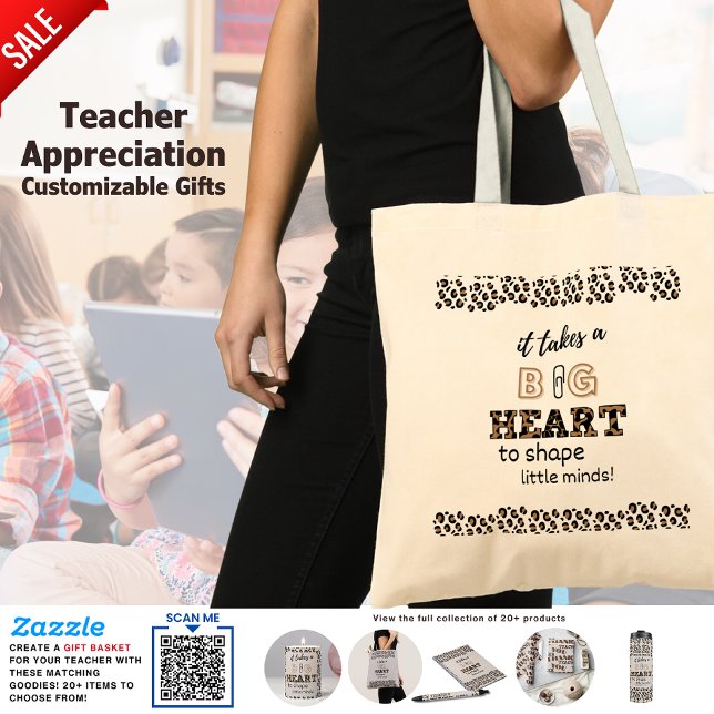 Tack Best Teacher Anpassningsbar citerar Leopard P Tygkasse (Skapare uppladdad)