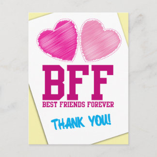 TACK BFF! Bästa vänner för alltid! Vykort
