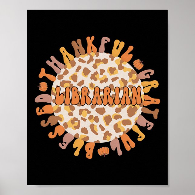 Tack, bibliotekarie Thanksgiving Bibliotek Worker  Poster (Framsidan)